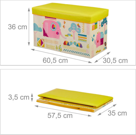 Relaxdays Children's Folding Storage Box made of Fabric 36x60.5x30.5cm 1pcs