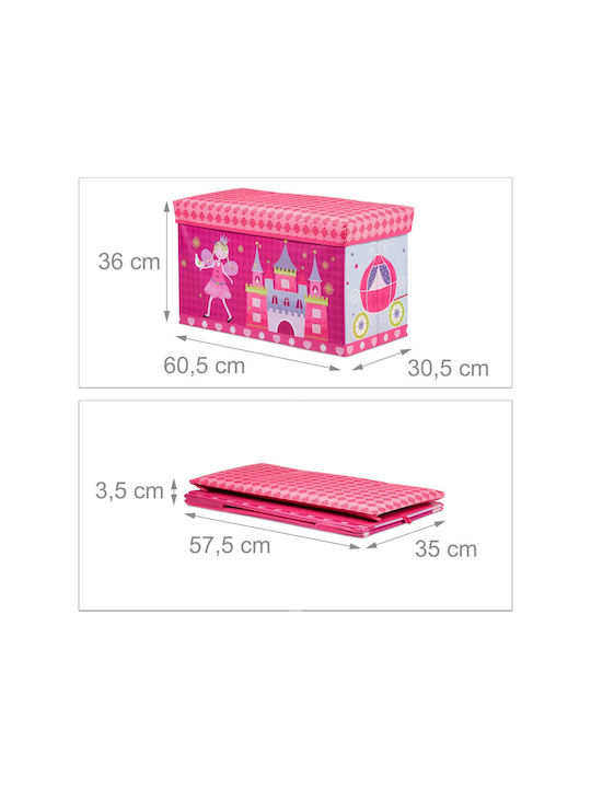 Relaxdays Kinder Aufbewahrungsbox Faltbar aus Stoff 36x60.5x30.5cm 1Stück
