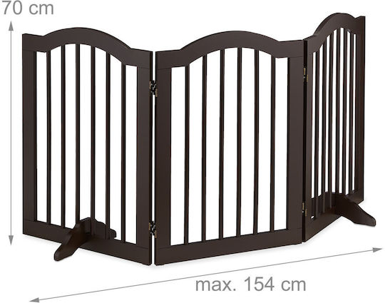 Relaxdays Pliabil Ușă de siguranță din Plastic în Culoare Maro 154x70cm 1buc