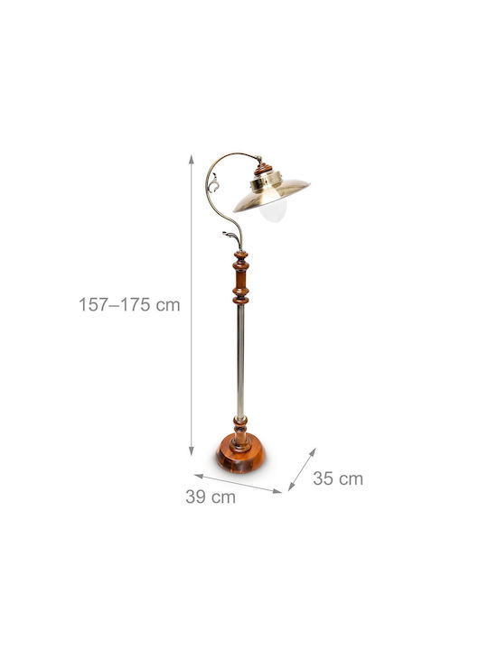 Relaxdays Lampa de podea Î175cm. cu Soclu pentru Bec E27 Maro