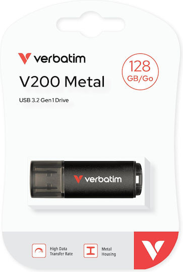 Verbatim V200 128GB USB 3.2 Stick Schwarz