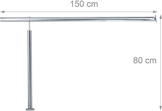 Stainless Steel Balustrade Relaxdays Silver H 80 Cm L 150 Cm