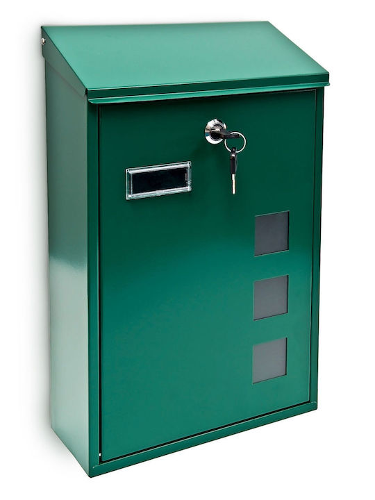 Relaxdays Cutie Poștală pentru Exterior Metalic în Culoarea Verde 40x25x10cm