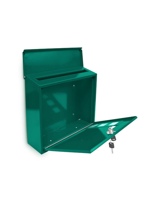 Relaxdays Cutie Poștală pentru Exterior Metalic în Culoarea Verde 34.5x33x10.5cm