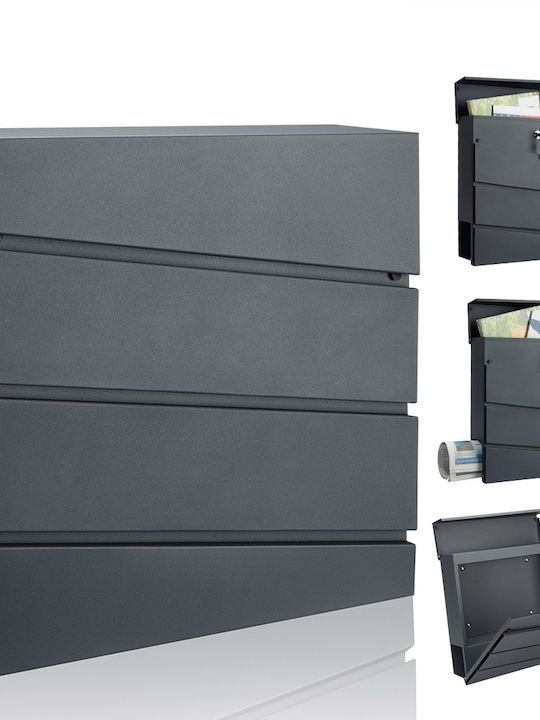 Deuba Cutie Poștală pentru Exterior Inox în Culoarea Gri 37x11x36.5cm