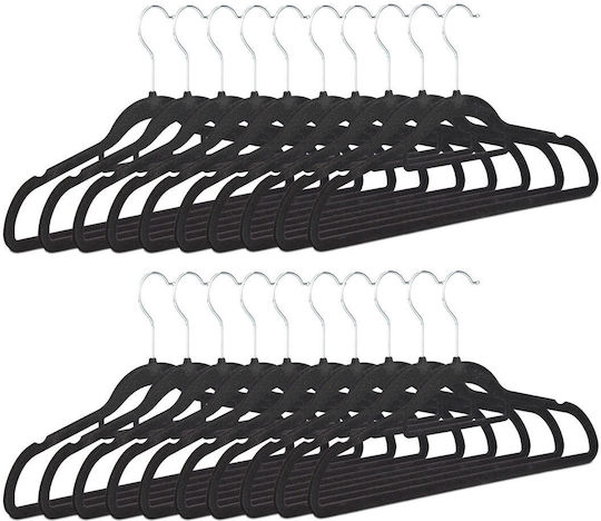 Relaxdays Umeraș pentru Dulap pentru pantaloni Plastic Neagră 10021823 20buc