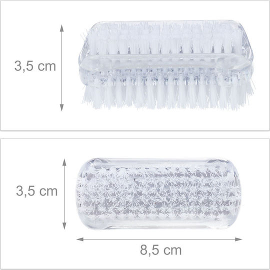 Set 8 Nail Brushes Relaxdays Transparent White Plastic Dimensions 3.5 X 8.5 X 3.5 Cm