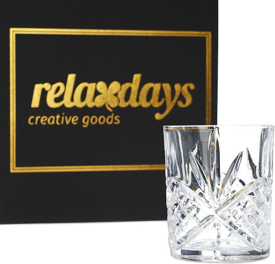 Relaxdays Σετ Ποτήρια Ουίσκι από Γυαλί σε Μαύρο Χρώμα 300ml 4τμχ