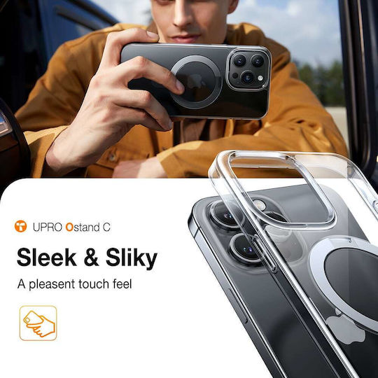 Torras Ostand Задна корица Силикон Прозрачен (iPhone 15 Pro Max)