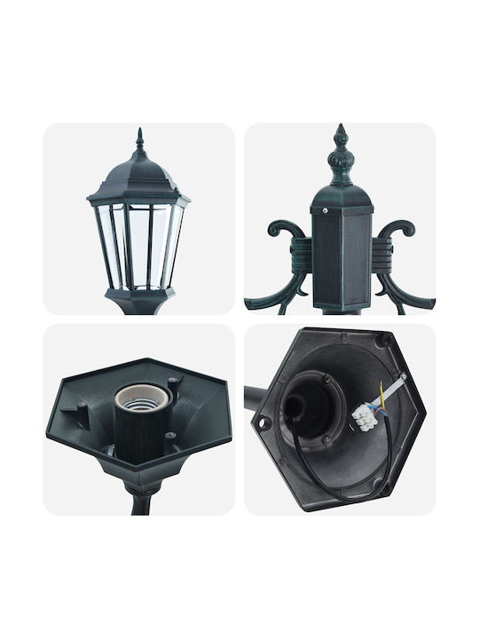 vidaXL Outdoor Floor Lamp Post IP65 for E27 Socket Green
