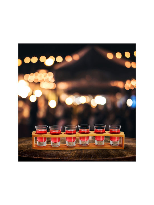 Relaxdays Pahar de shot din Bambus în Culoarea Bej