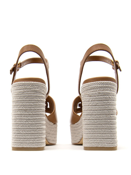 Leather Sandals Tabac Brown
