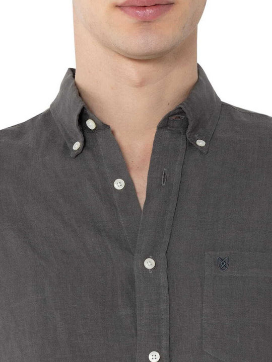 Langärmlig Leinen Hemd Dark Grey