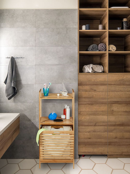 Relaxdays Coș De Rufe Din Bambus Pliabil 32.5lt 100x45.5x33.5cm Bej