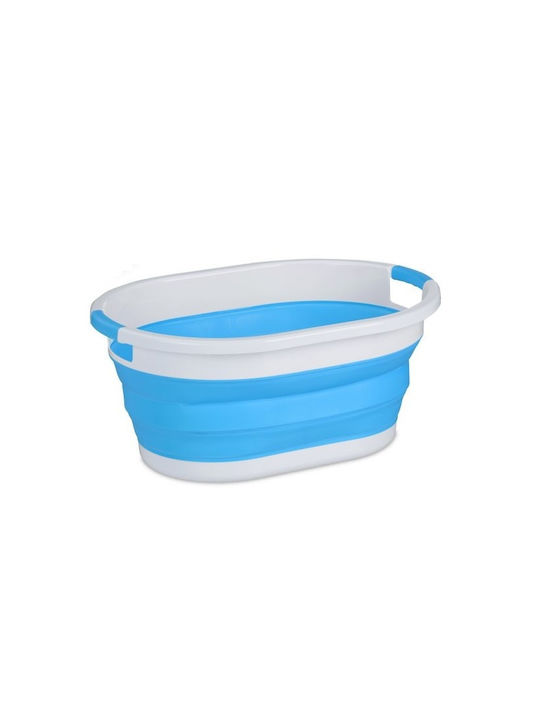 Relaxdays Coș De Rufe Din Plastic Pliabil 27.5x61x44cm Albastru