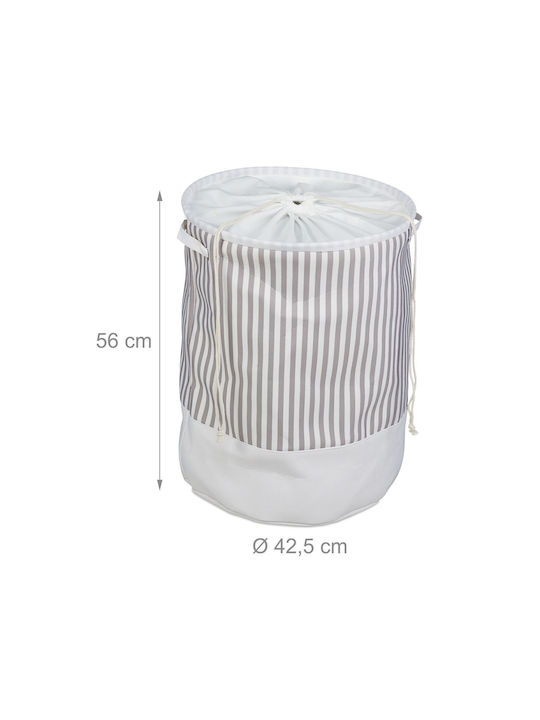 Relaxdays Καλάθι Απλύτων Υφασμάτινο Πτυσσόμενο 60lt Λευκό