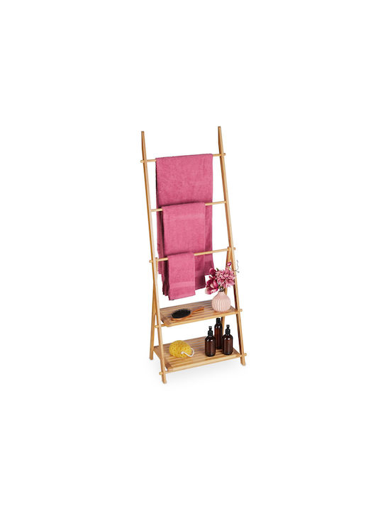 Relaxdays Raft de haine de Baie Simplu ​31.5x31.5cm Maro