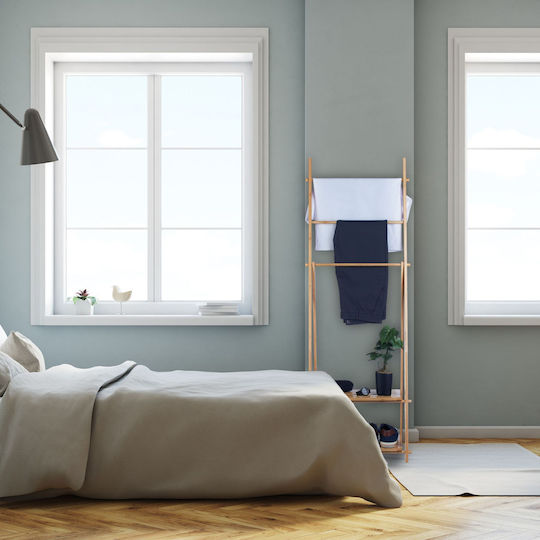 Relaxdays Стълба Баня Единична Подов ​30x30см Сребрист