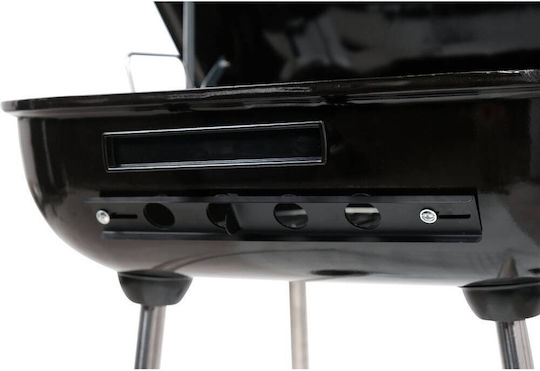 Lund Stainless steel Charcoal Grill with Lid, Thermometer and Smoker 45cmx40cm