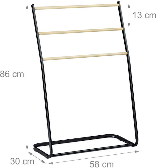 Relaxdays Single Floor Standing Bathroom Freestanding Towel Rack ​30x30cm Silver