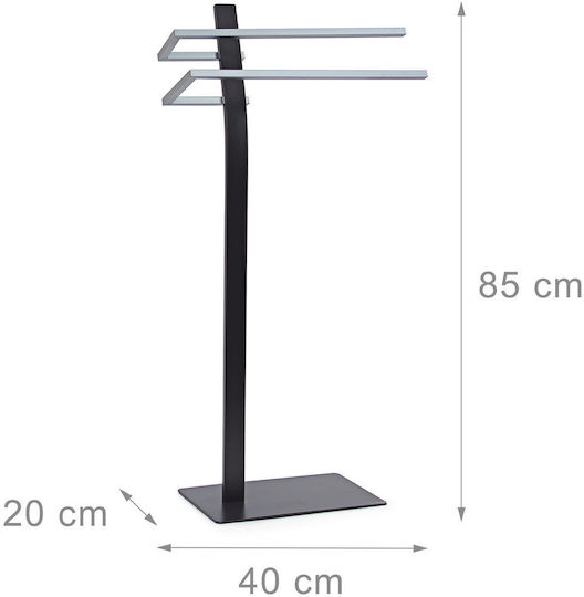 Relaxdays Raft de haine de Baie Simplu ​20x20cm Inox Gri