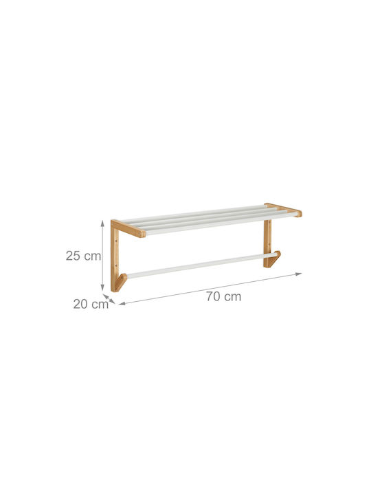 Relaxdays Single Wall-Mounted Bathroom Freestanding Towel Rack ​20x20cm White