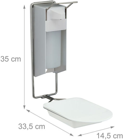 Relaxdays Montat pe perete Dispenser Plastic Alb 500ml