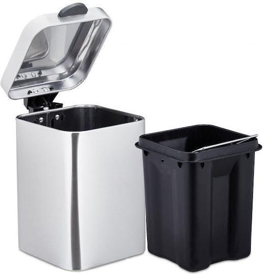 Relaxdays Inox Perie de toaletă 3lt Gri