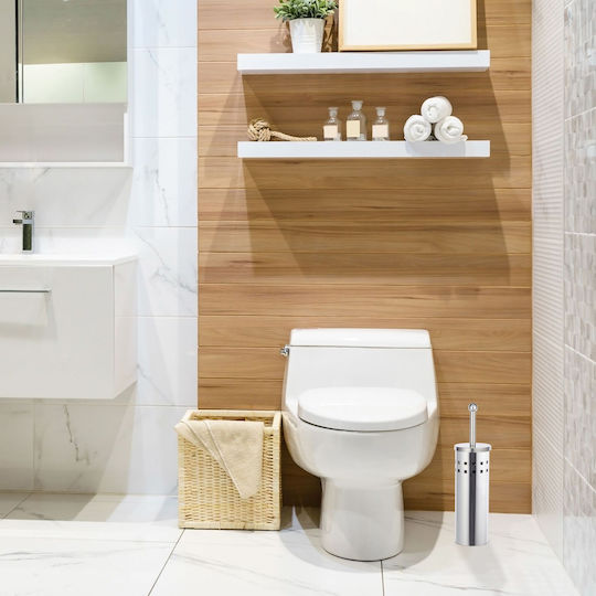 Relaxdays Inox Coș de gunoi pentru baie Gri