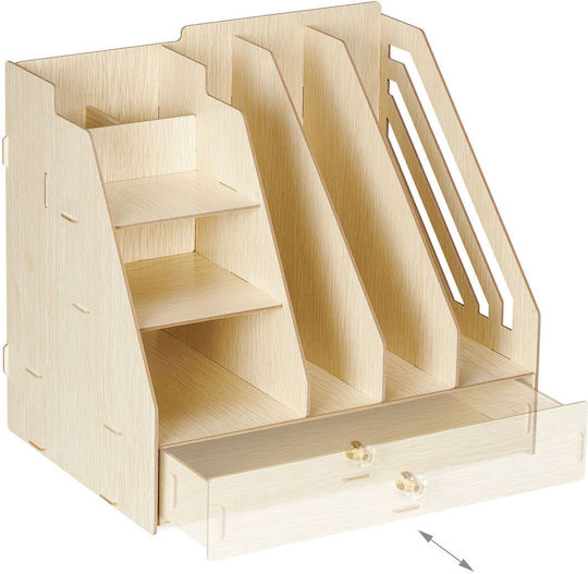 Suport organizator documente din MDF 29,5 x 33 x 24 cm maro deschis