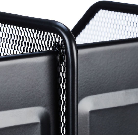 Office Organizer 3 Vertical Compartments Made of Steel 31.5 x 24 x 29 cm Black