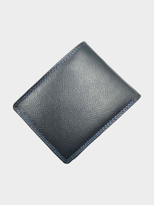 Leather Men's Wallet Classic with RFID Blue