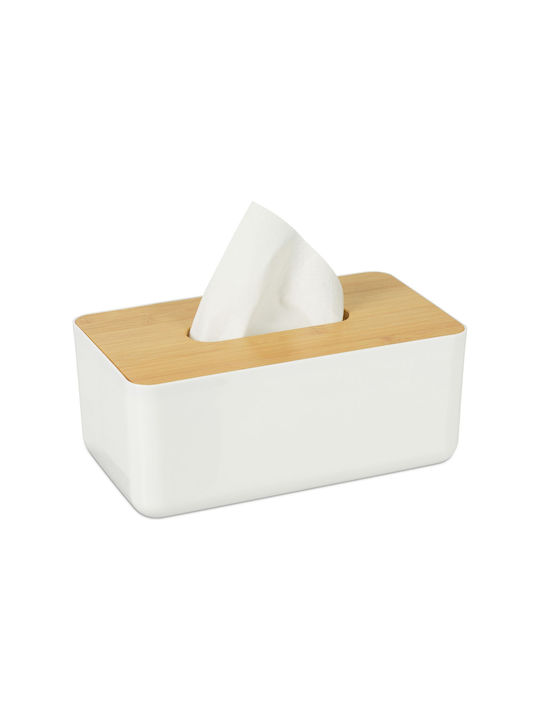 Relaxdays Χαρτοπετσετοθήκη Ξύλινη Λευκή 10x23x13cm 10041604_49