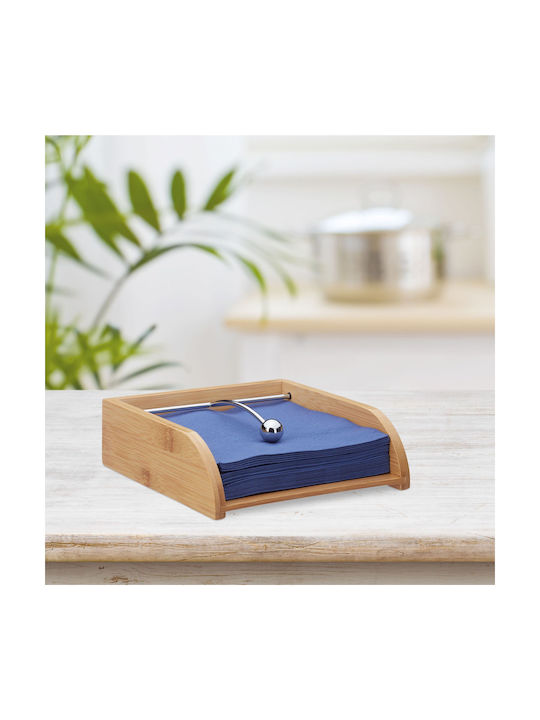 Relaxdays Wooden Napkin Holder Beige 6x19x19cm 10024199