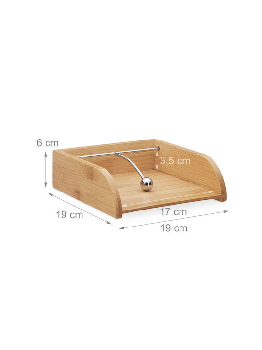 Relaxdays Wooden Napkin Holder Beige 6x19x19cm 10024199