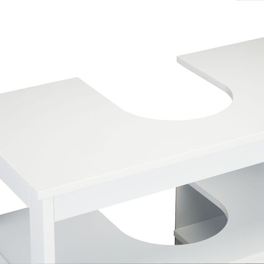 Relaxdays Blat cu Lavoar L60xW60xH30cm Alb