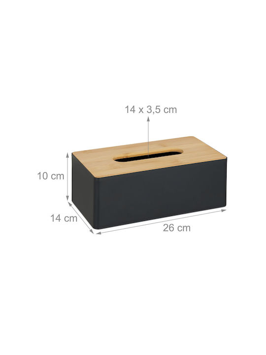 Relaxdays Wooden Napkin Holder Black 10x26x14cm 10034289