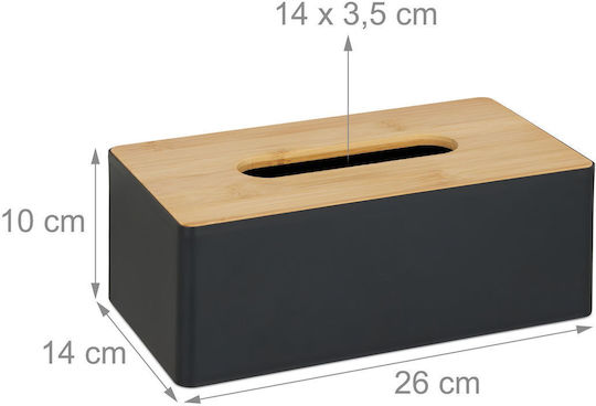 Relaxdays Serviettenhalter Schwarz 10x26x14cm 10034289