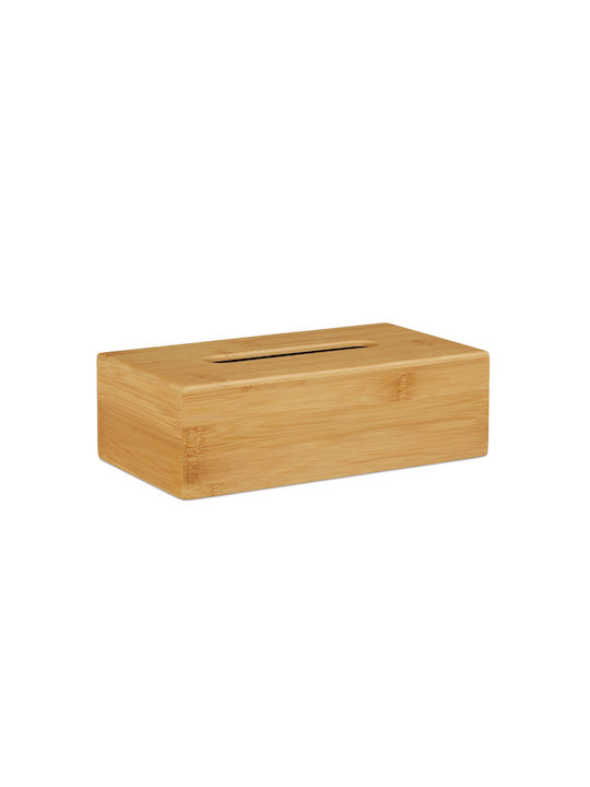 Relaxdays Suport pentru șervețele Lemn Bej 8.5x27.5x15.5cm