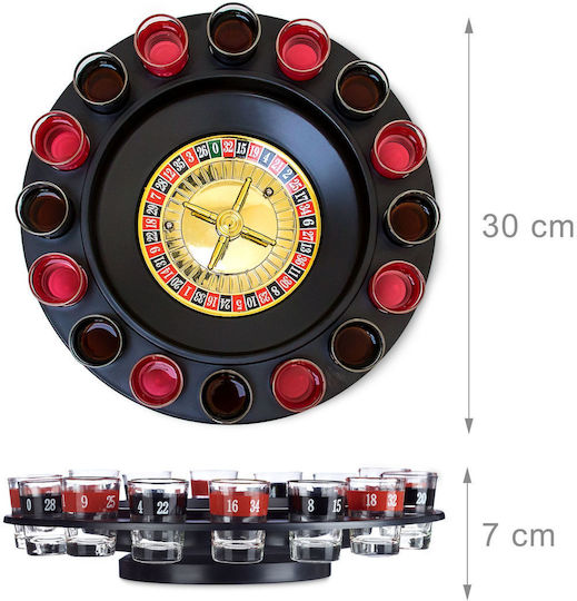 Relaxdays Roulette Game 16 Shot Glasses Multicolor