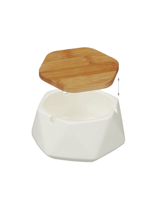 Ceramic Ashtray Bamboo Lid Relaxdays Wind Resistant White 6 X 10.5 X 10.5 Cm Ceramic Ashtray Bamboo Lid Relaxdays Wind Resistant White 6 X 10.5 X 10.5 Cm