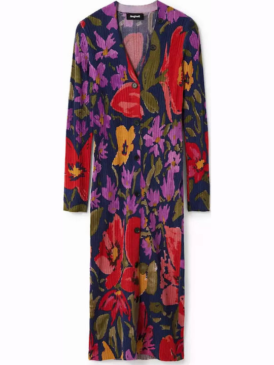 Delaware Midi Shirt Dress Knitted Floral Dress