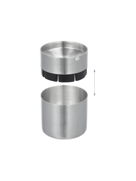 Capac scrumieră din oțel inoxidabil rezistent la vânt pentru utilizare în interior și exterior gri 8,5 x 7 cm