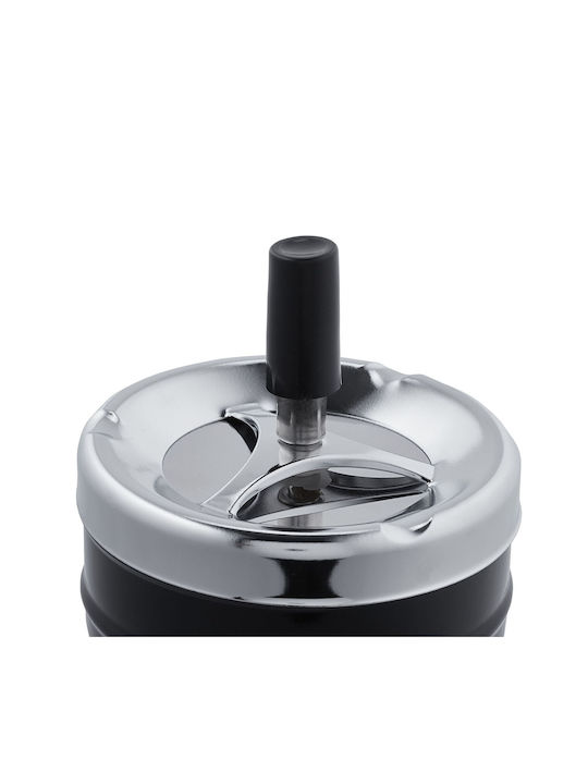 Metal Ashtray Button Rotating Disc 9 X 9.5 Cm Black Gray