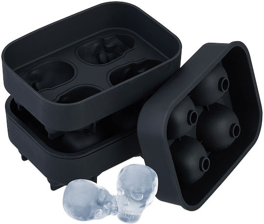 Relaxdays Eiswürfelform Würfel aus Silikon Schwarz 10048640 2Stück