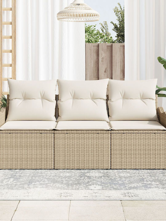 Tree-Seater Sofa Outdoor Rattan with Pillows 55x62x69cm