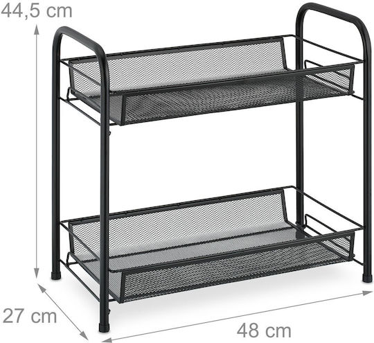 Relaxdays Suport Metalic De Masă 44.5x48x27cm Negru