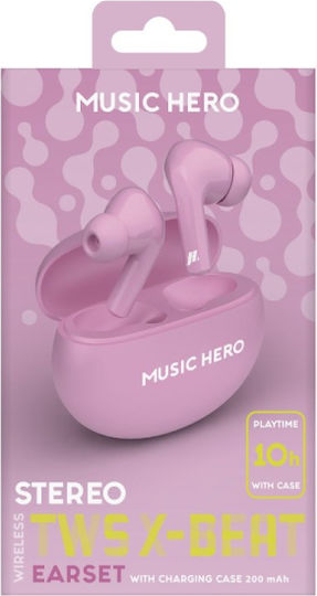 SBS Music Hero X-Beat In-ear Bluetooth Handsfree Earphones with Charging Case Pink