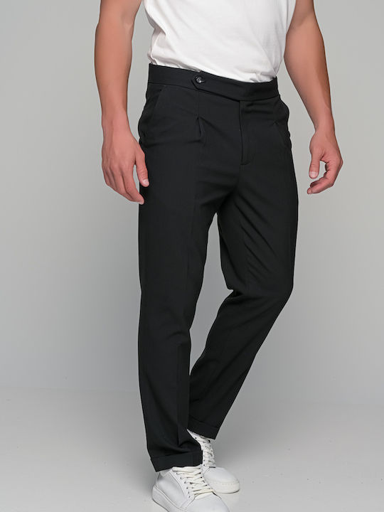 Prestigio Pantaloni Elastic cu Croială Slim Black