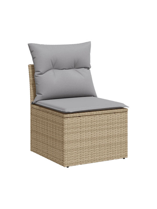 Corner Sofa Outdoor Rattan with Pillows 55x62x69cm